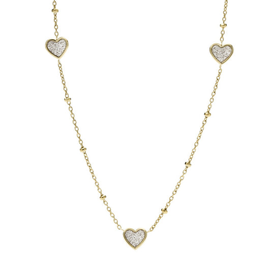 Glitz Heart Chain Necklace in Gold