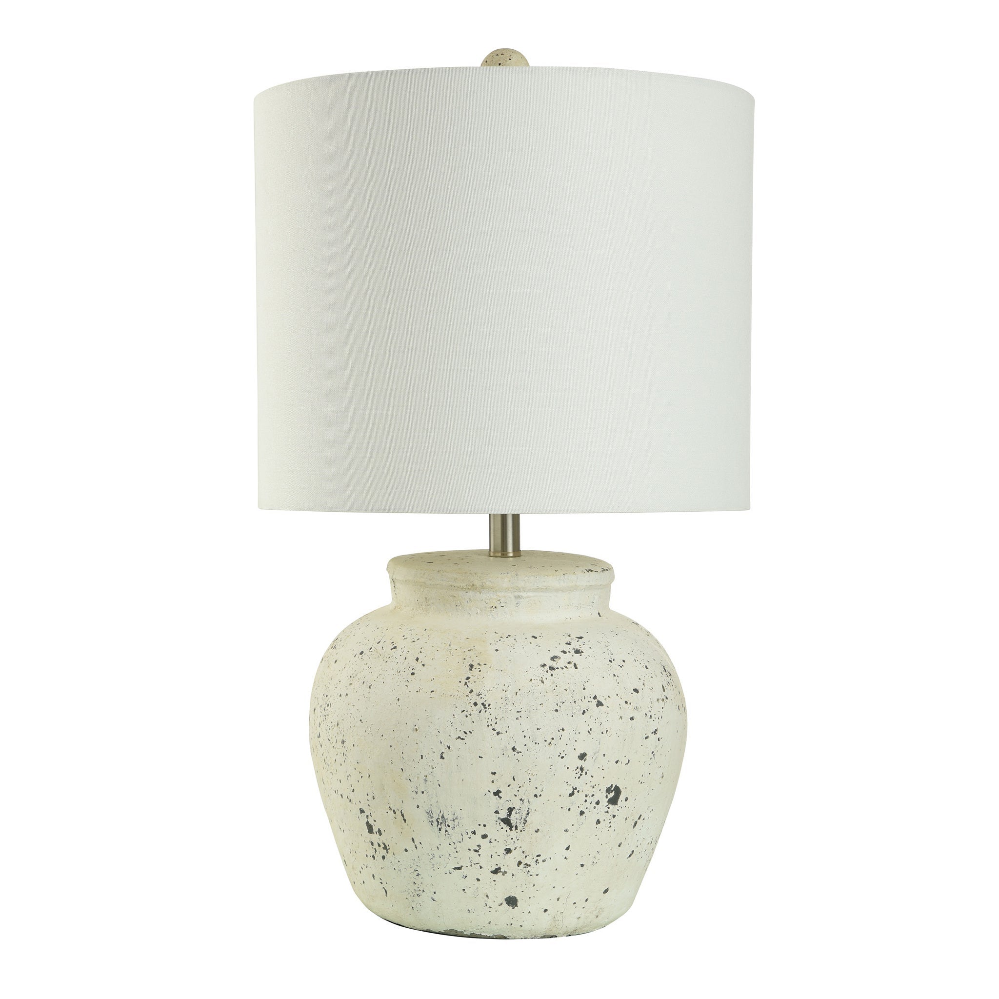 Quin Cotta Rustic Cement Table Lamp, Distressed Cream StyleCraft Home Collection