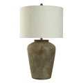 Patina Cotta, Rustic Cement Table Lamp With A Distressed Brown Finish StyleCraft Home Collection