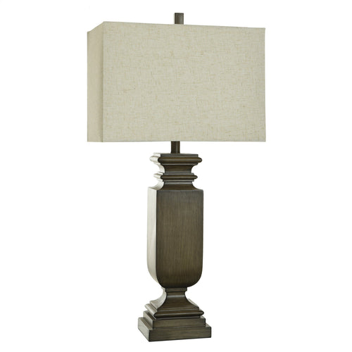 Banda Brown, Traditional Table Lamp With Faux Wood Finished Look StyleCraft Home Collection