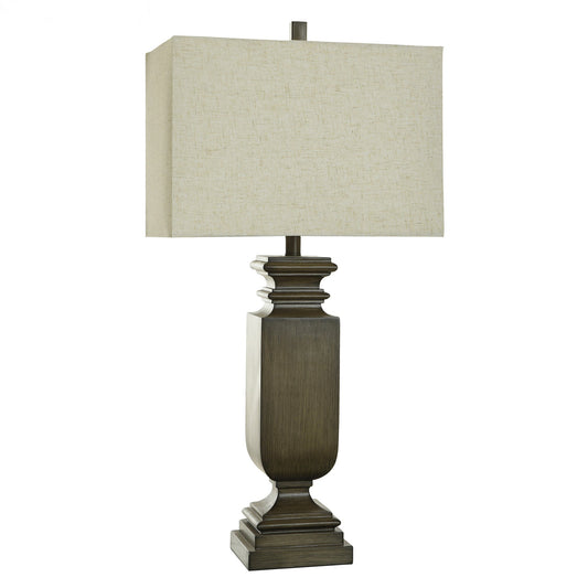 Banda Brown, Traditional Table Lamp With Faux Wood Finished Look StyleCraft Home Collection