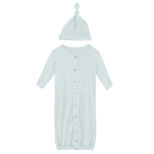 Layette Converter Gown and Single Knot Hat Set