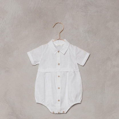 Noralee White Belted Henry Romper