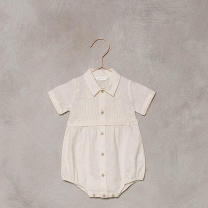 Noralee White Belted Henry Romper