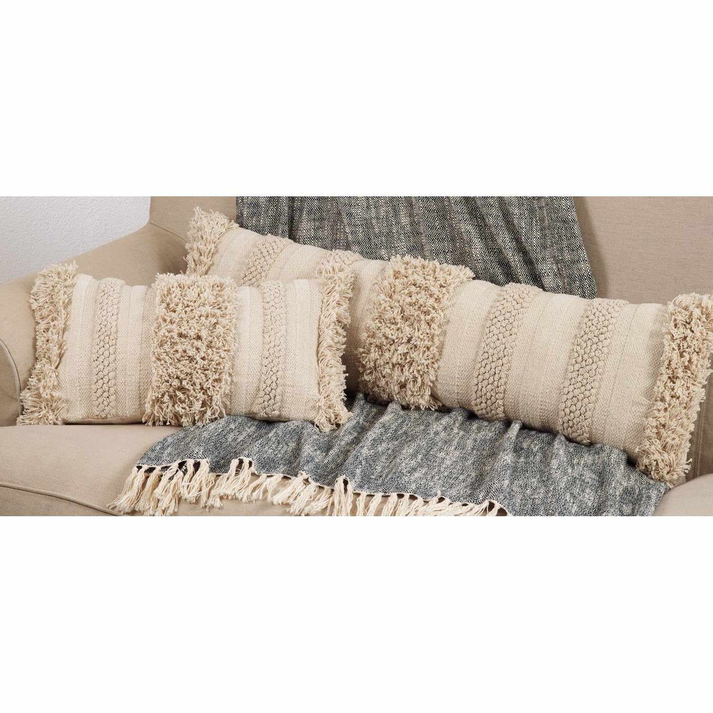 Fringe Stripe Pillow