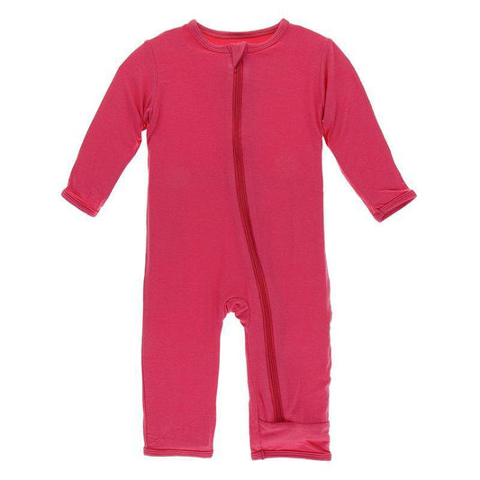 Red Ginger Layette Classic Ruffle Coverall With Zipper-Kickee Pants-Lasting Impressions