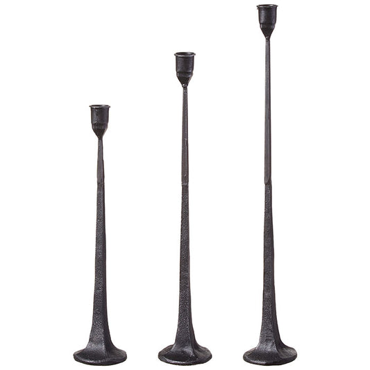Black Candle Sticks, Set of 3