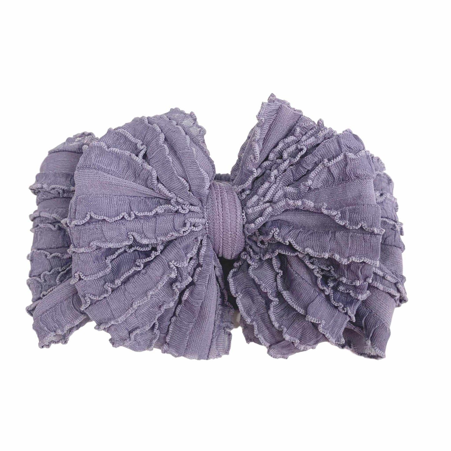 Steel Lavender Mini Ruffle Ruffled Headband/Bow by Rockin Royalty