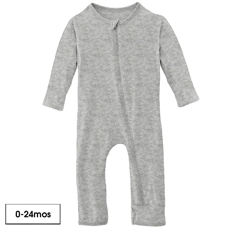 Heathered Mist Kickee Pants Coverall with Zipper