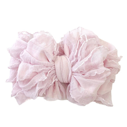Baby Pink Ruffled Headband/Bow by Rockin Royalty