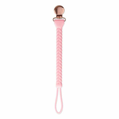 Sweetie Strap Silicone One-Piece Pacifier Clip - Pink Braid-Itzy Ritzy-Lasting Impressions