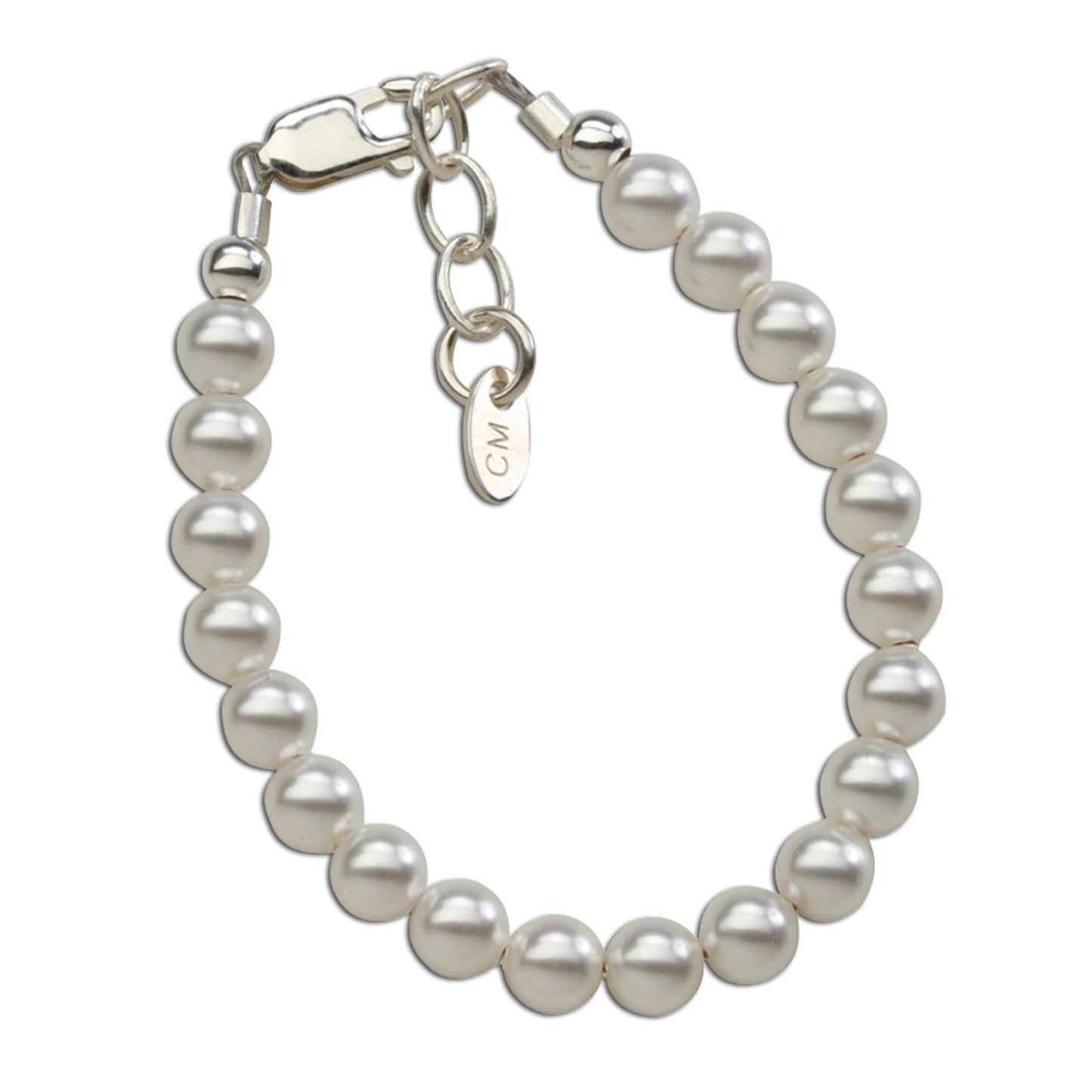 Medium Cherished Moments Serenity - Sterling Silver Pearl Baby & Children's Bracelet