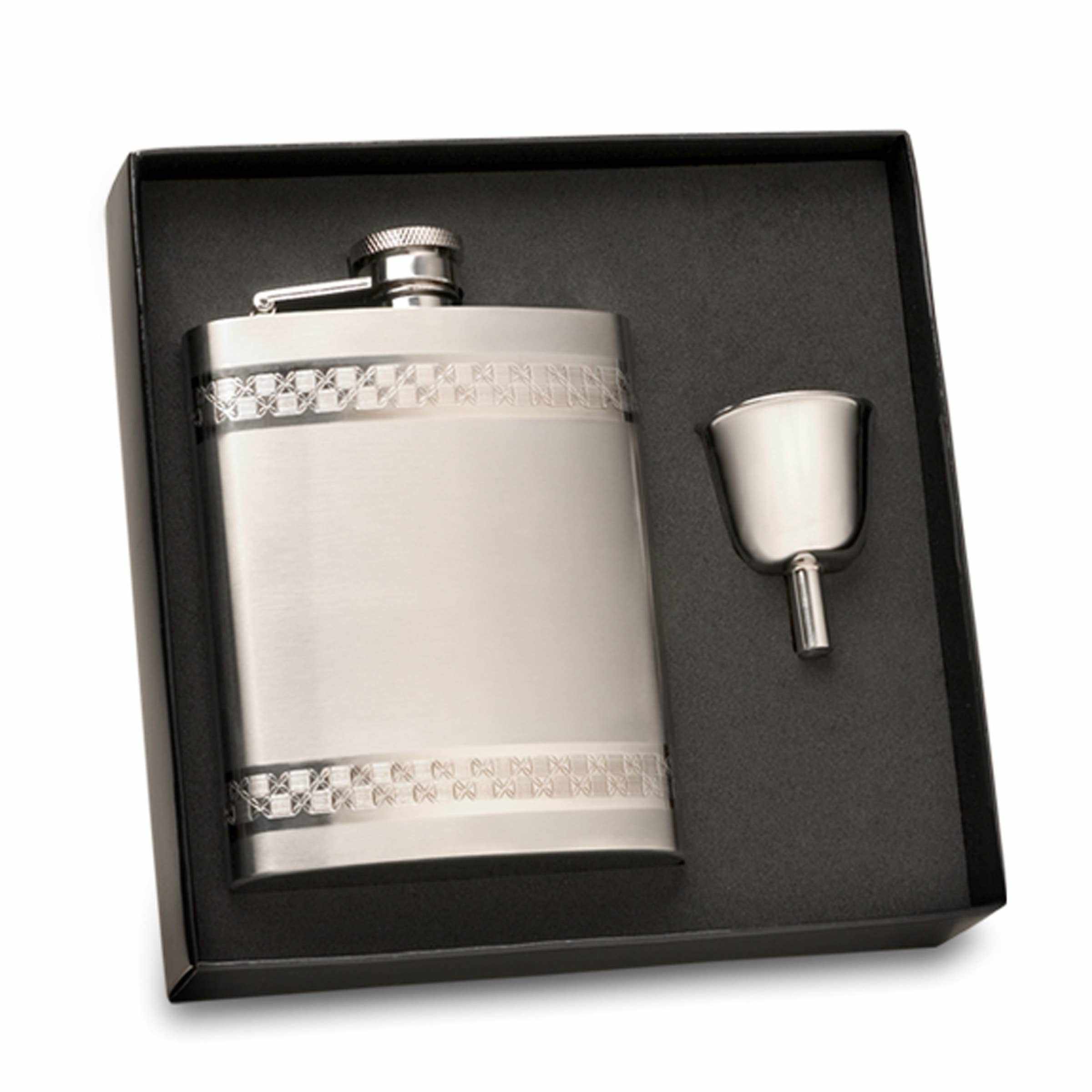 Anchor Flask Set 8oz (Silver)