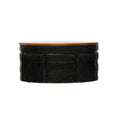 Round Stoneware Canister with Bamboo Lid