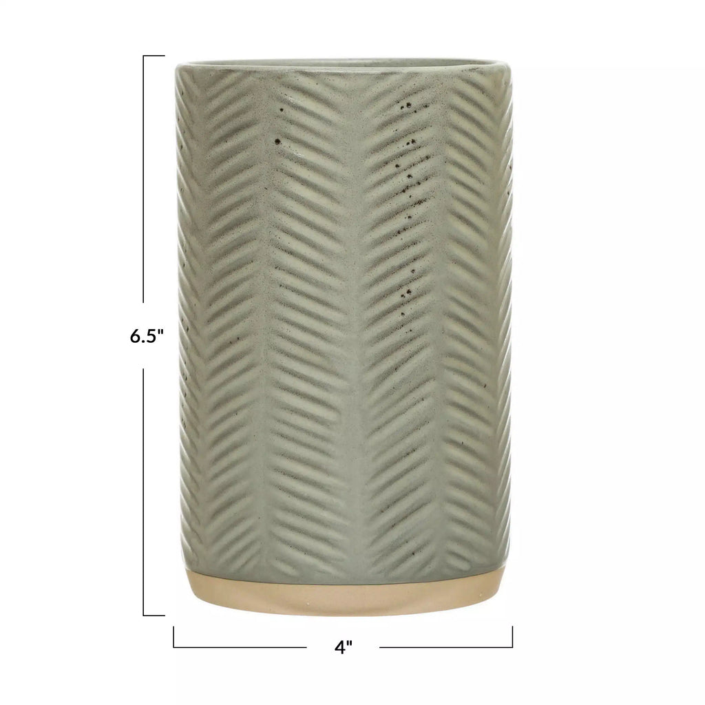 Debossed Stoneware Crock