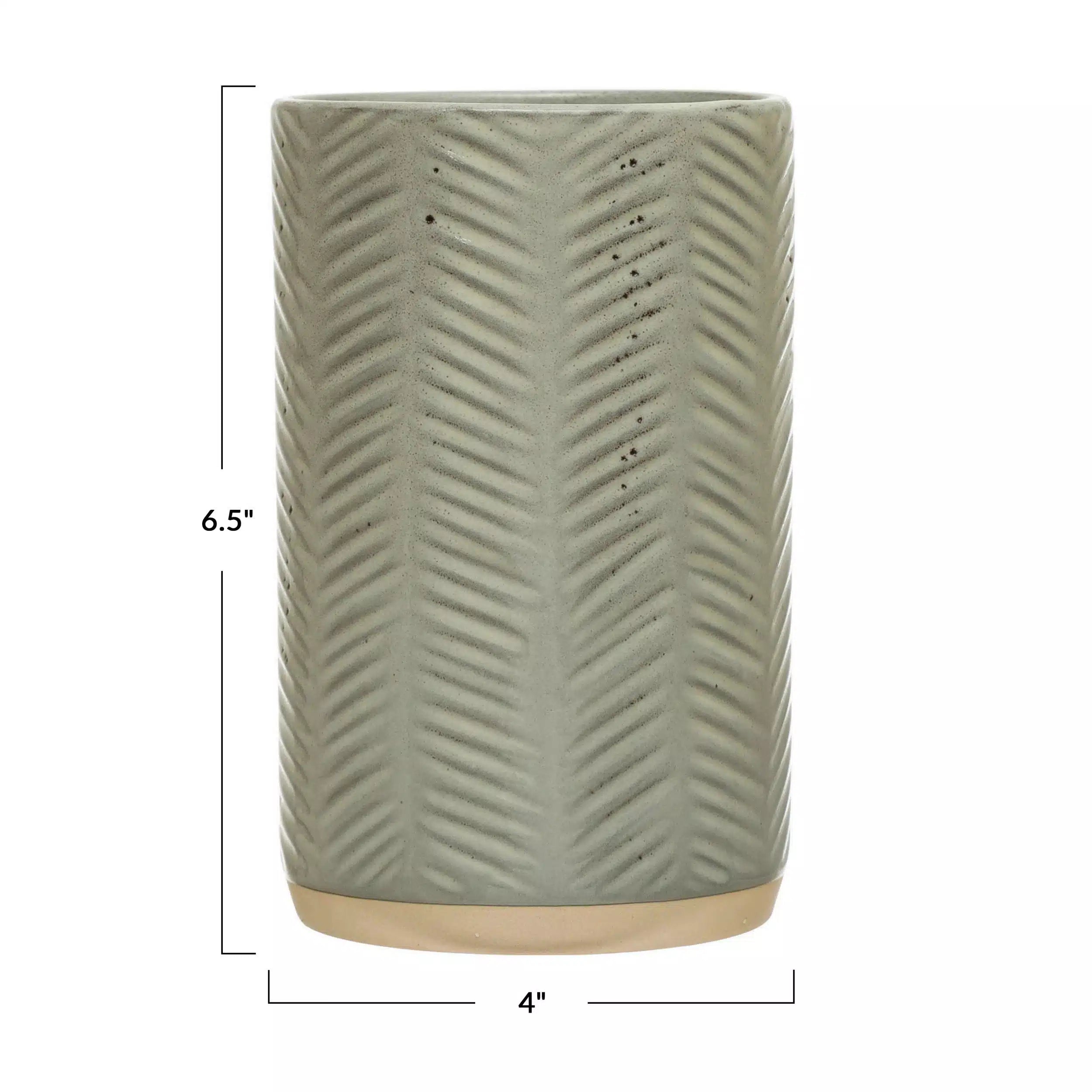 Debossed Stoneware Crock