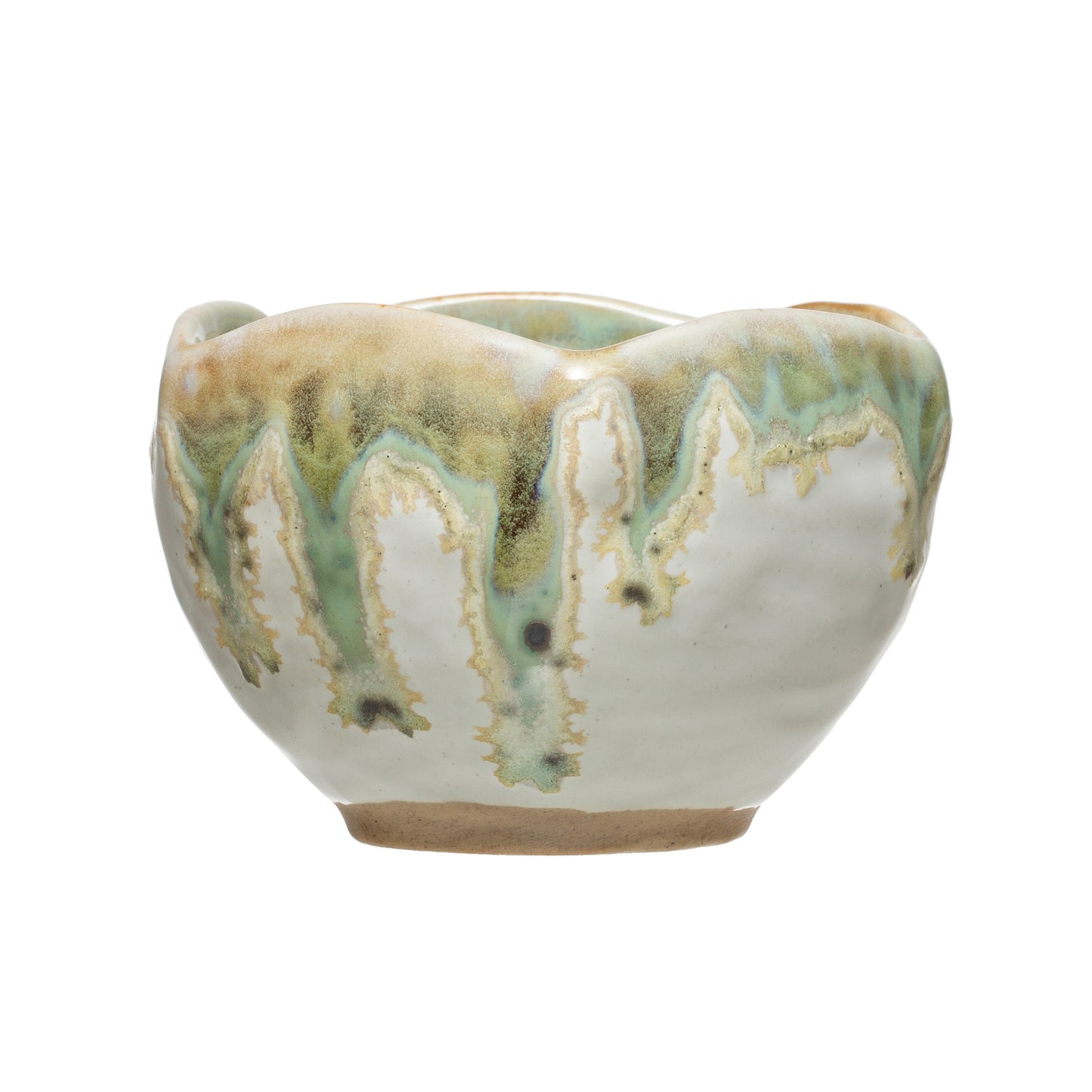 Bloomingville Flower Shaped Stoneware Bowl with Reactive Glaze