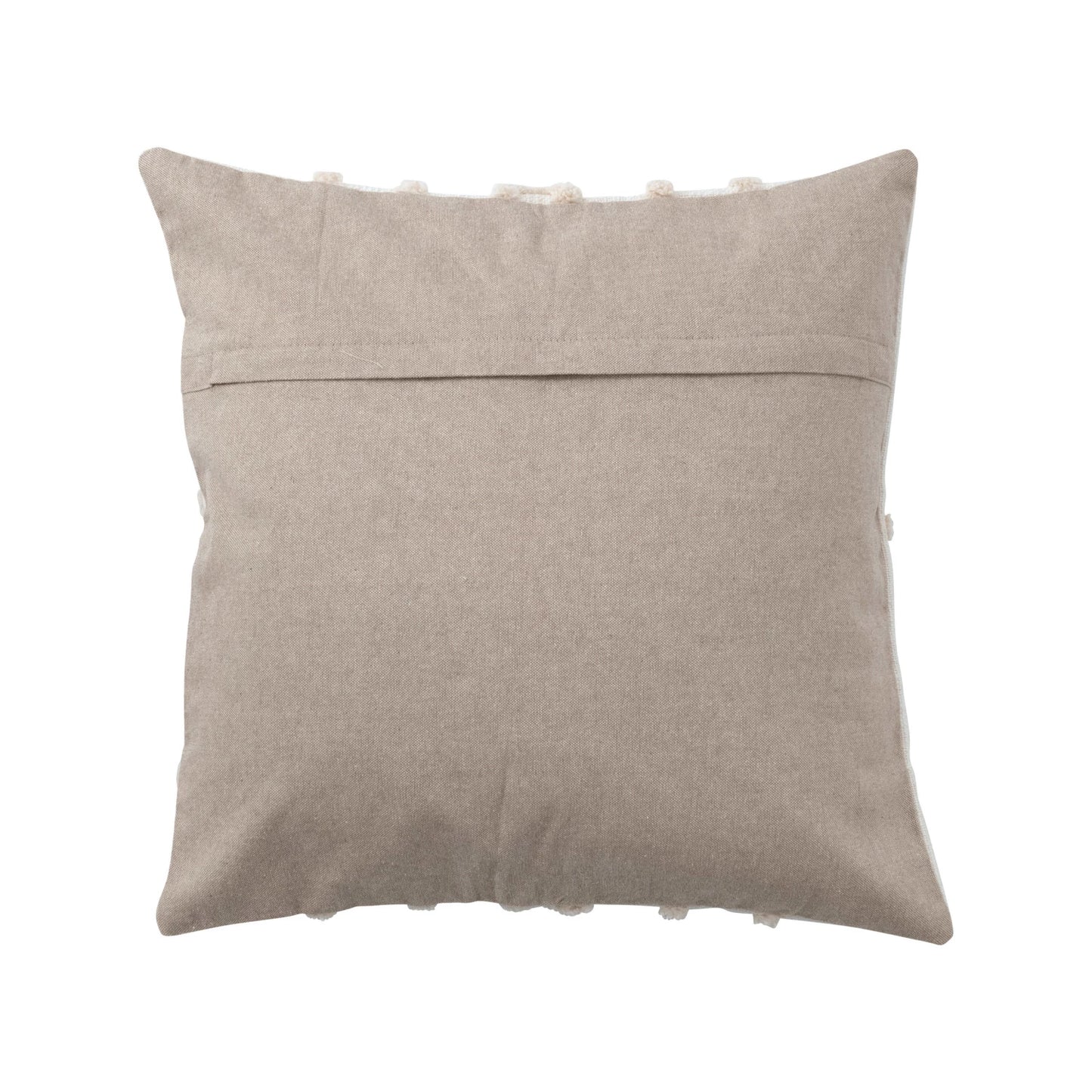 Cotton Tufted Pillow w/ Pattern & Chambray Back, Polyester Fill