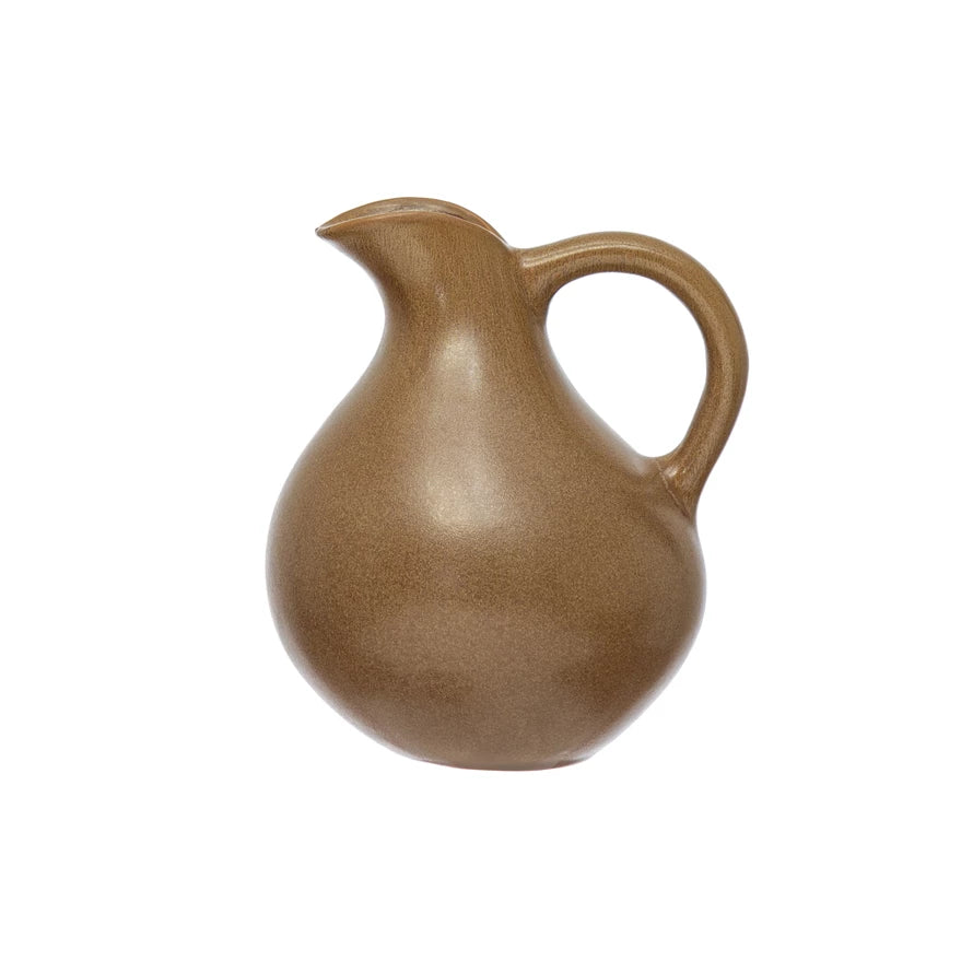 Stoneware Pitcher with Reactive Glaze,36oz