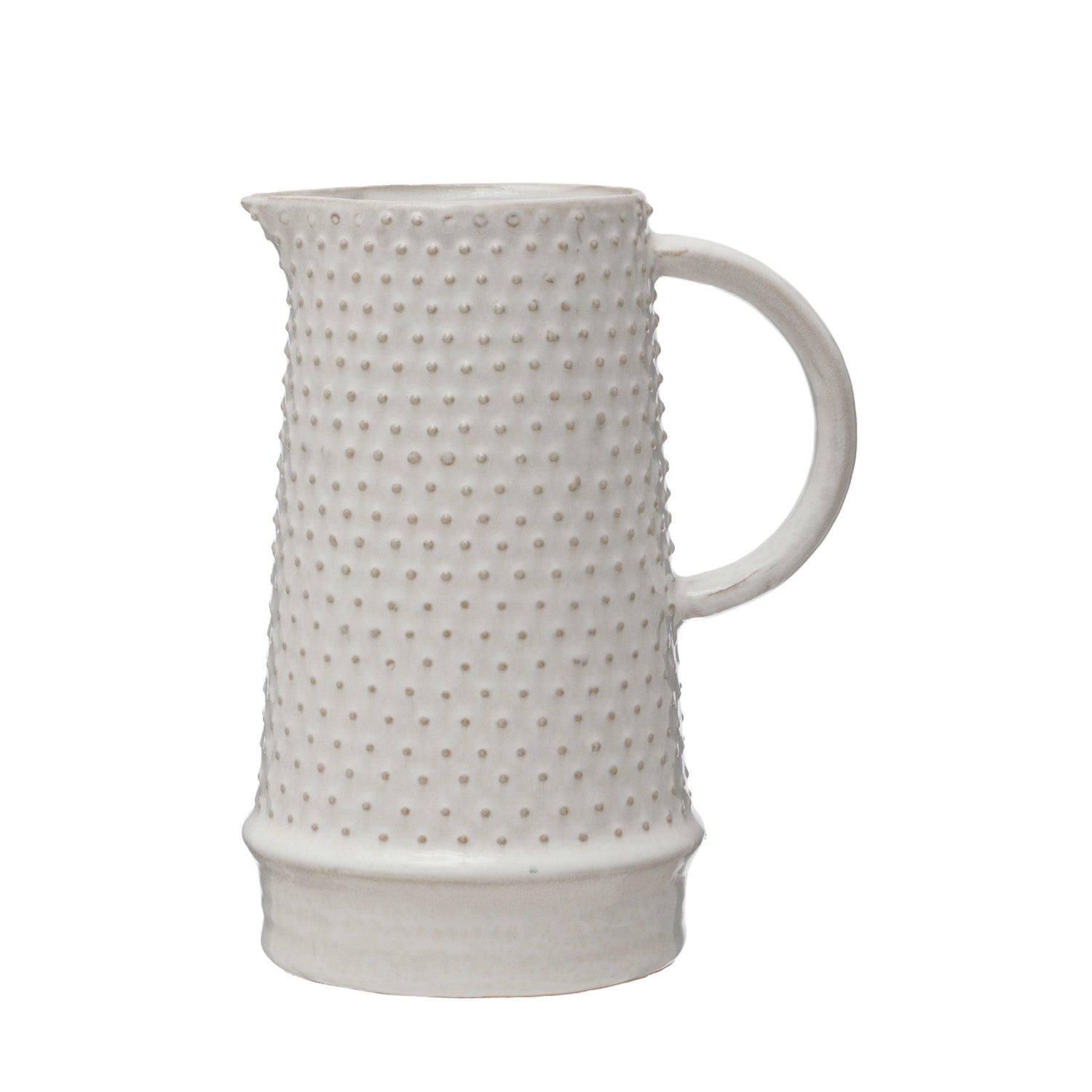Bloomingville Embossed Stoneware Hobnail Pitcher with Reactive Glaze, 46 oz.