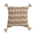 Woven Cotton Macrame Pillow w/ Stripes & Tassels