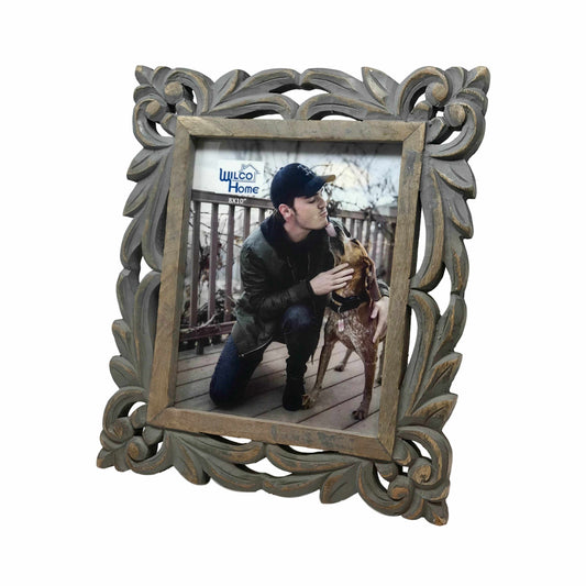 Madrid Hand-Carved Wood Photo Frame with Fold Out Stand