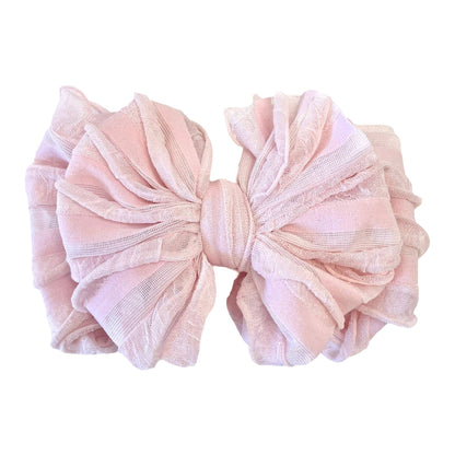 Sweet Pink Ruffled Headband/Bow by Rockin Royalty