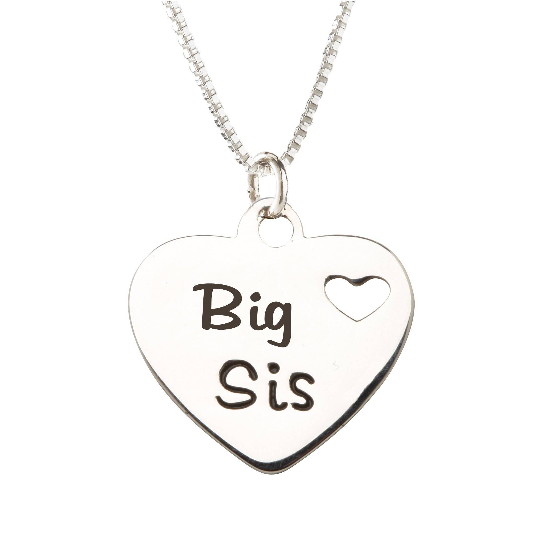 Cherished Moments Sterling Silver Big Sis Heart Necklace for Girls & Sisters