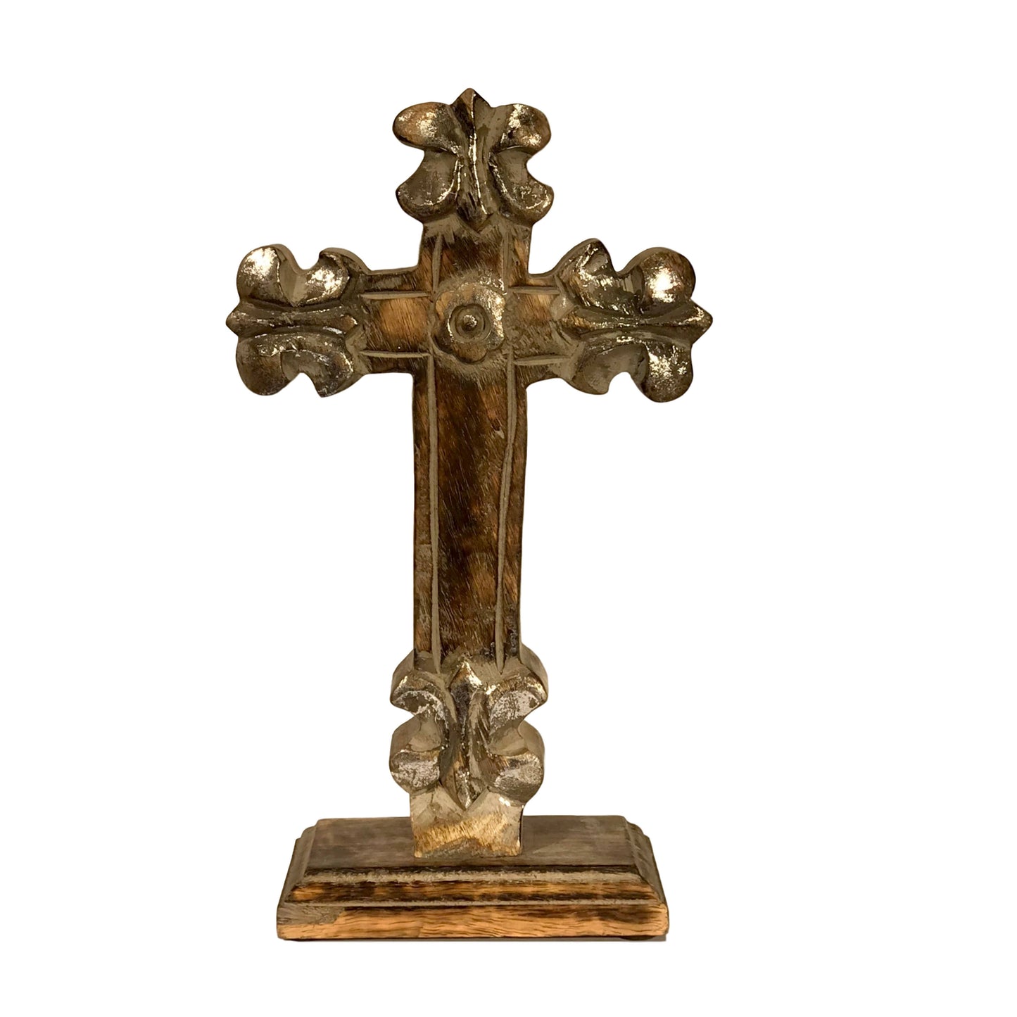 Bienville Carved Wood Table Cross-Large