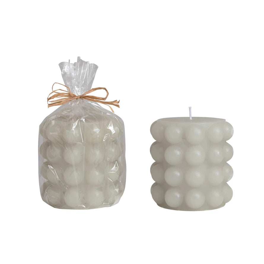 Unscented Hobnail Pillar Candle, 4x4