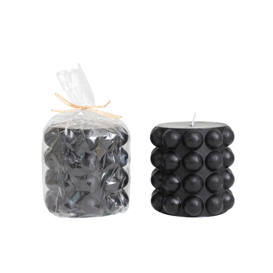 Unscented Hobnail Pillar Candle, 4x4