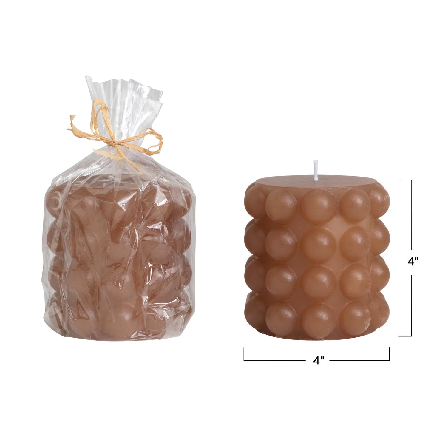 Unscented Hobnail Pillar Candle, 4x4