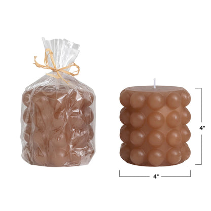 Unscented Hobnail Pillar Candle, 4x4