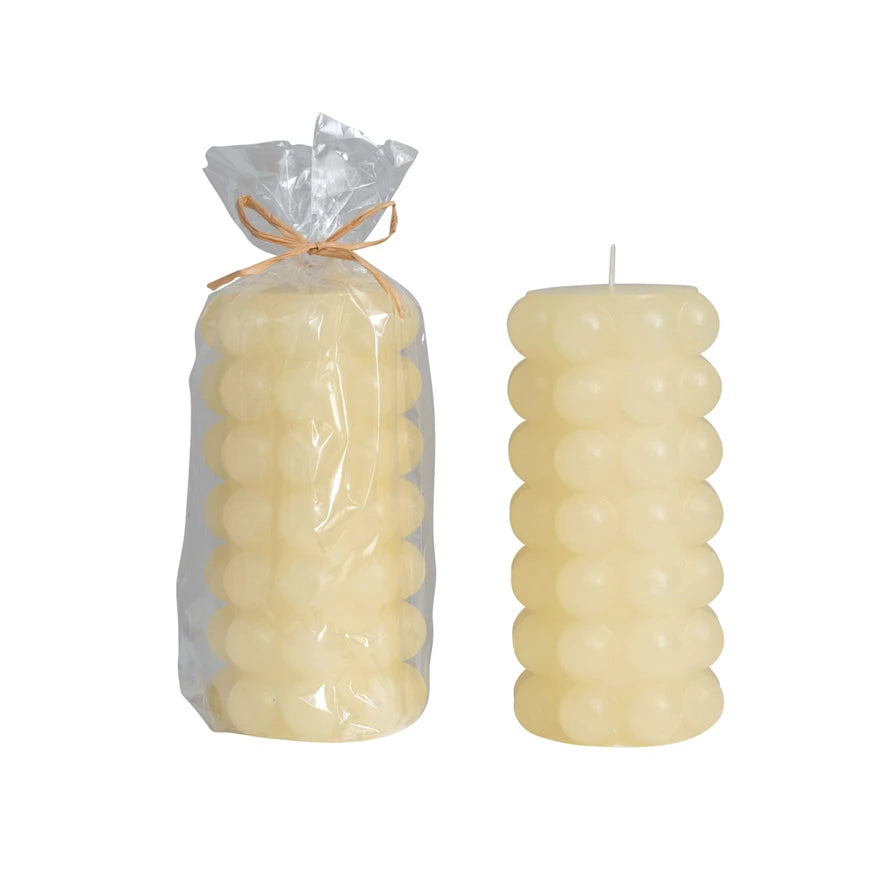 Unscented Hobnail Pillar Candles, 3x6