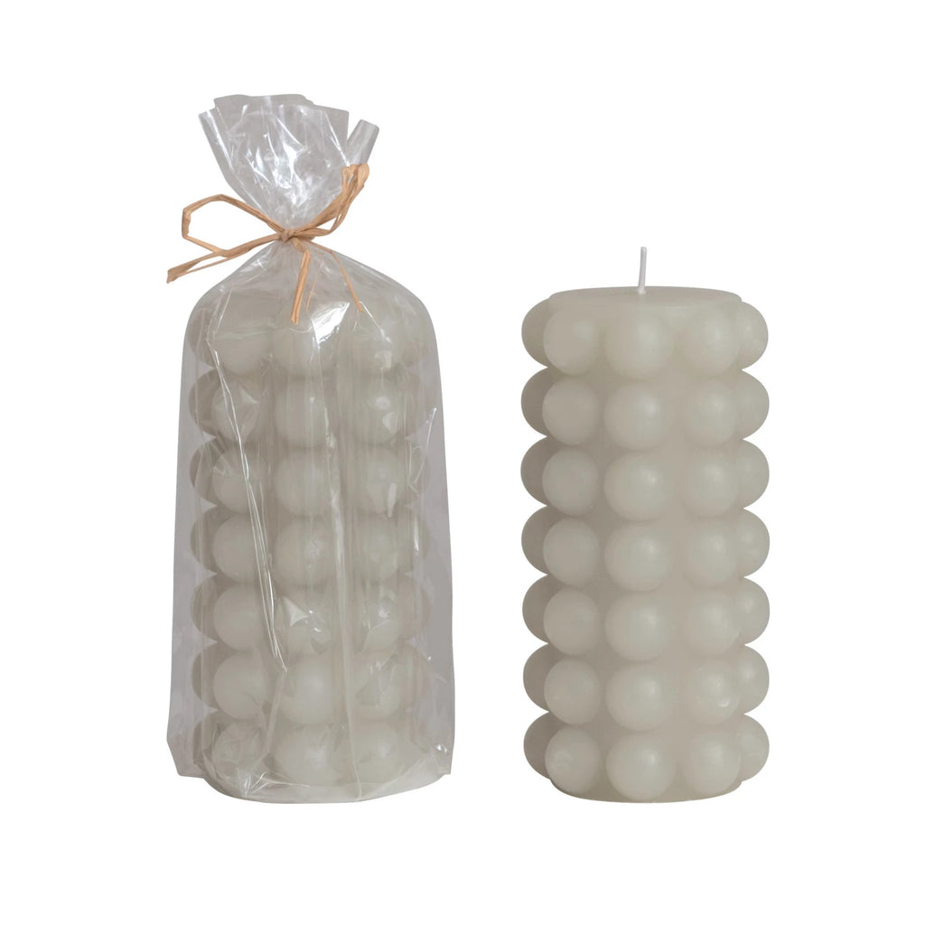 Unscented Hobnail Pillar Candles, 3x6