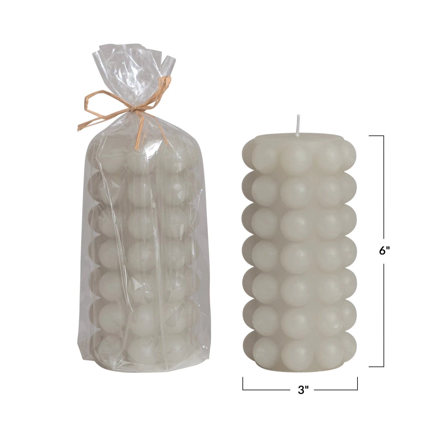 Unscented Hobnail Pillar Candles, 3x6