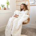 Saranoni Coconut Milk Chunky Knit Large Throw Blankets Lasting Impressions