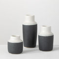 Charcoal and White Distressed Bottles