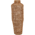 Hand-Woven Water Hyacinth and Rattan Floor Vase