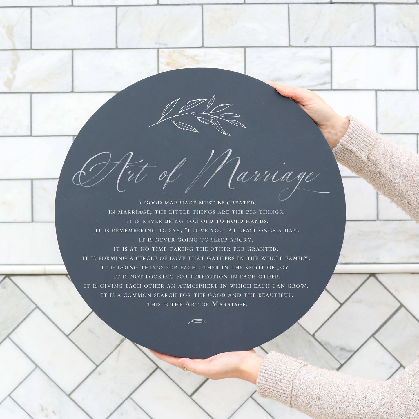 Art of Marriage Round Wall Sign, Wedding Gifts
