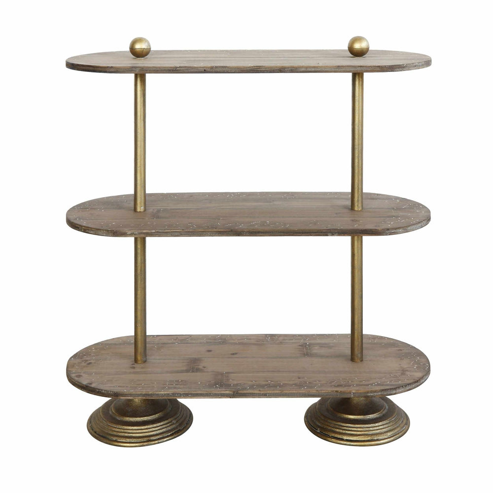 Metal and Wood 3-Tier Shelf
