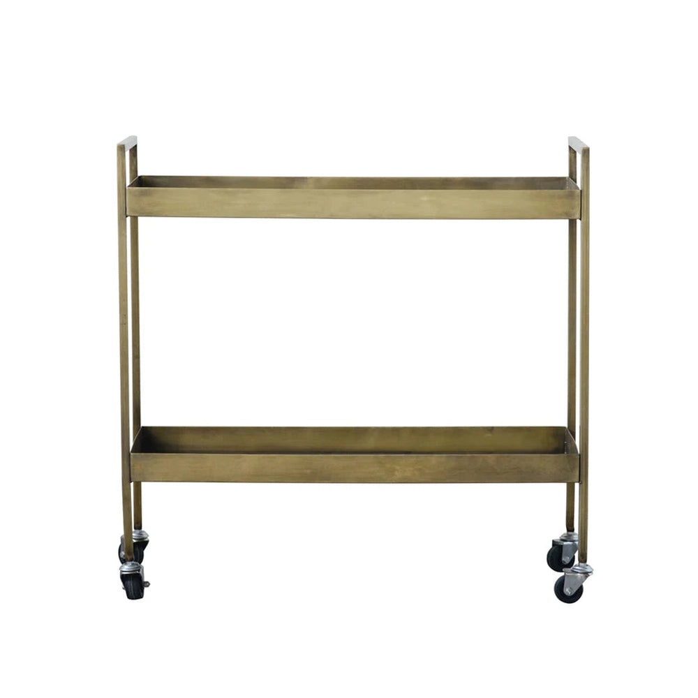 Metal 2-Tier Bar Cart on Caster