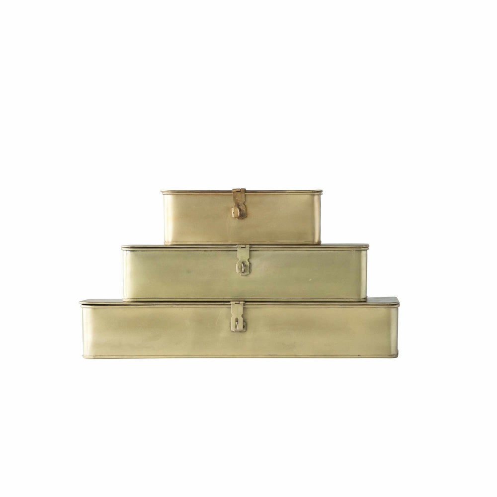Decorative Metal Boxes, Brass Finish