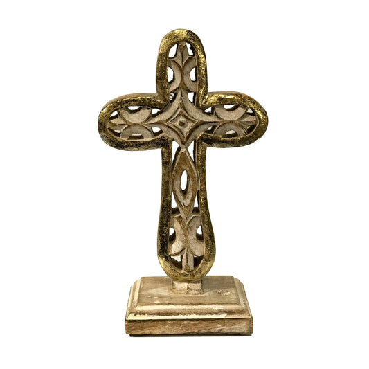 Sonora Carved Wood Tabletop Cross