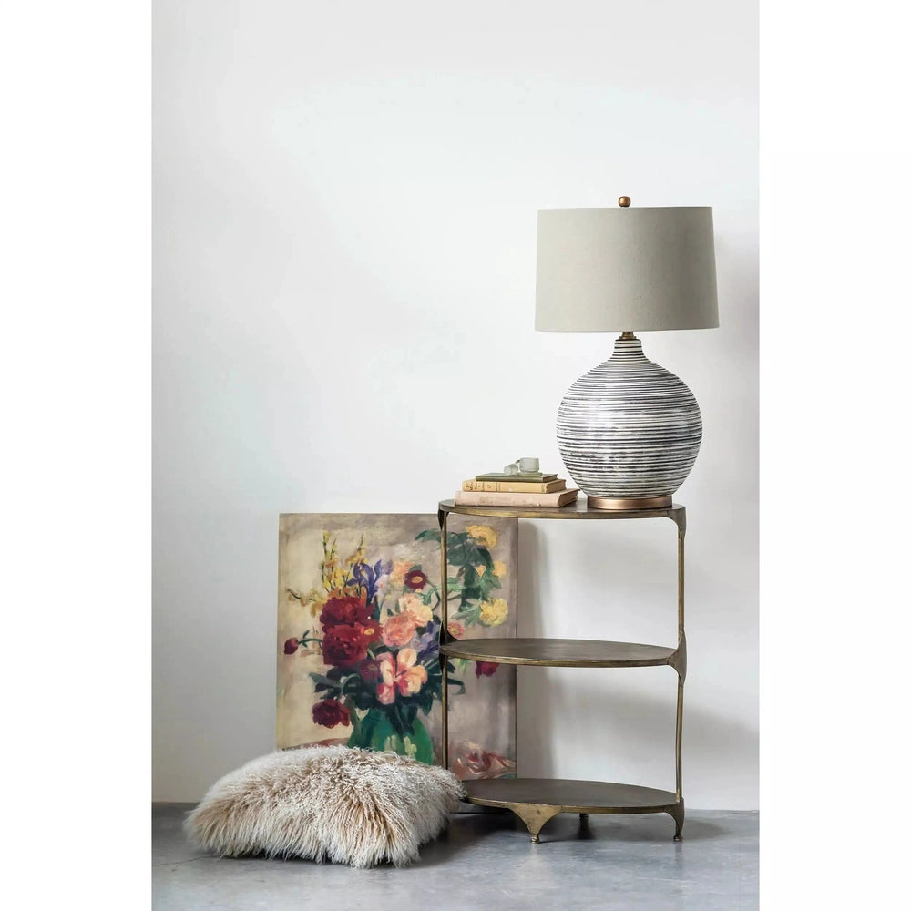 Metal 3-Tier Shelf with Antique Finish