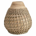 Bamboo Vase with Seagrass Weave