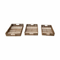 Hand-Woven Trays with Handles, Set of 3