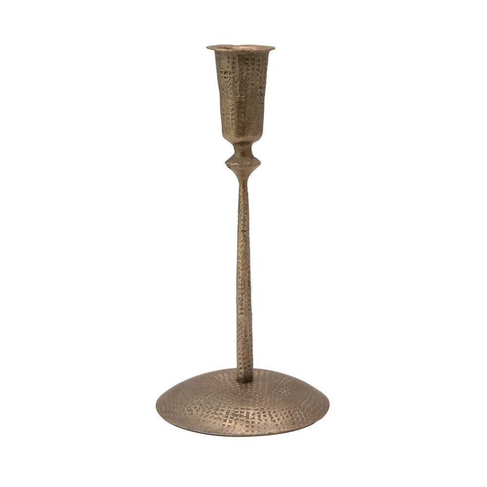 Hand-Forged Hammered Metal Taper Holder