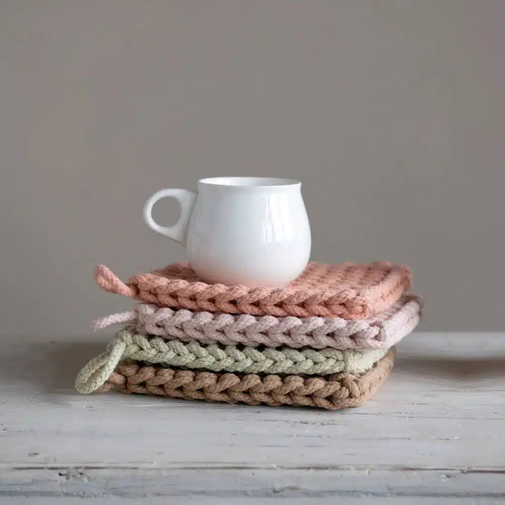 Cotton Crocheted Pot Holder, 4 Colors | Bridal Shower For Michalla Byrd & Matthew Silvey