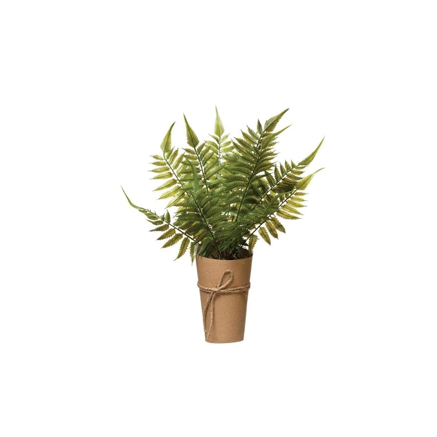 Faux Fern in Paper Wrapped Pot, 2 Styles